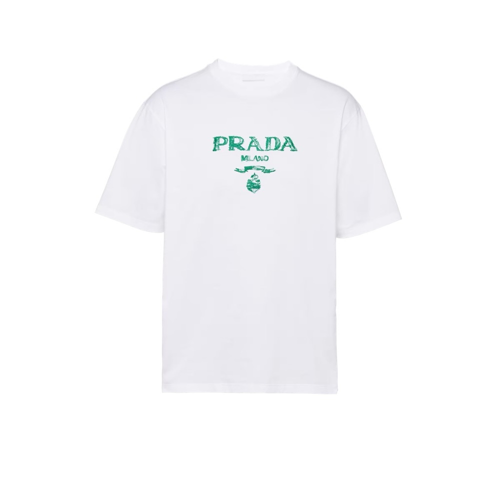 Men’s Prada Embroidered Logo T-Shirt Size M
